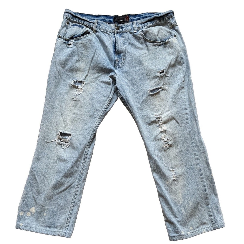 AGD-LE COLLECTION JEAN Co. Men's Jeans 40x28 Distressed Bleached Rock RN#121557